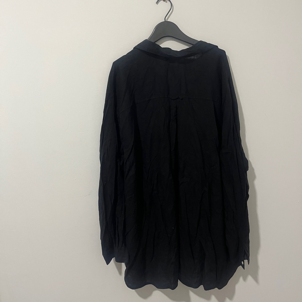Old Navy Black Boyfriend Shirt - Picture 2 of 3